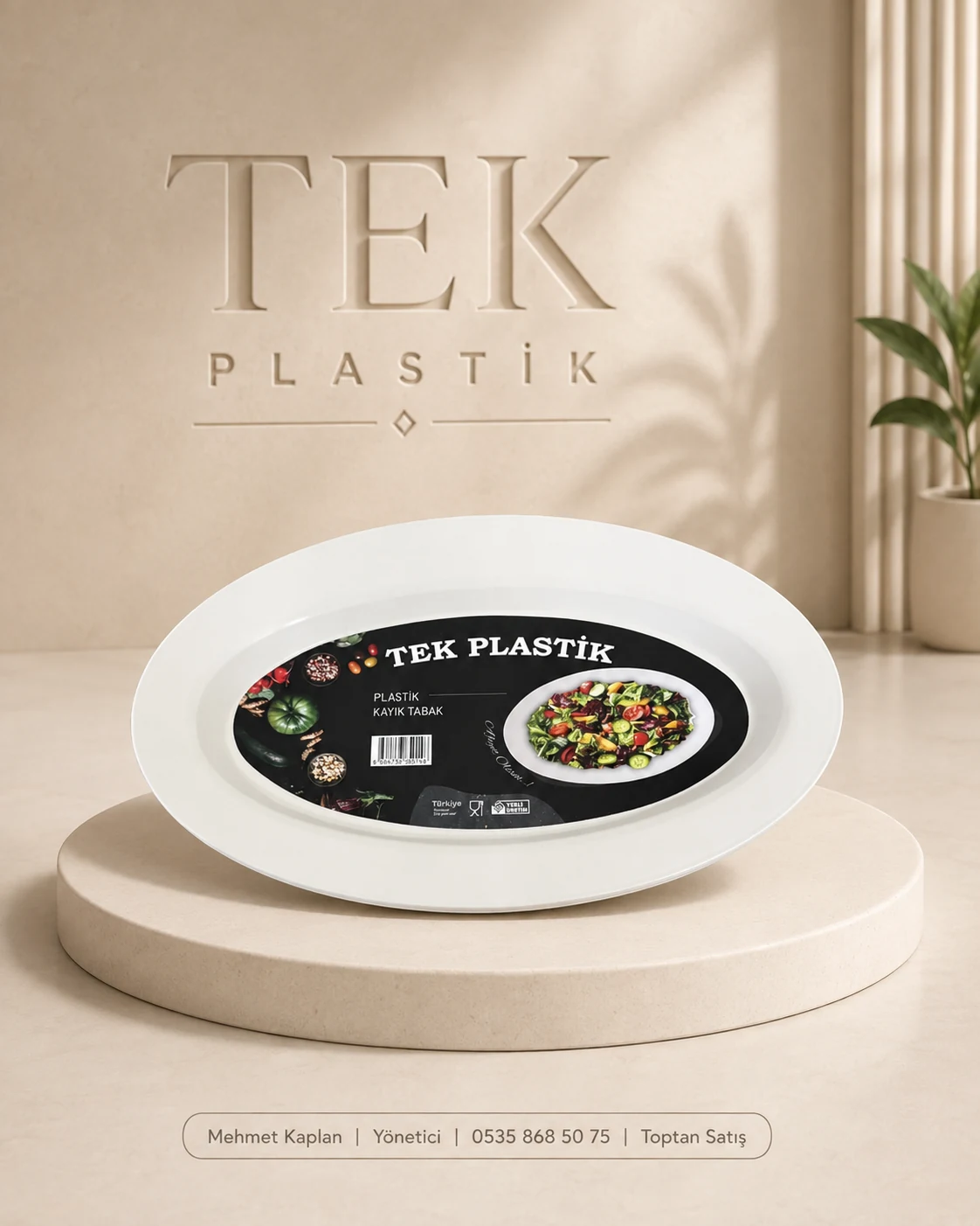 TEK Plastik plastik kayık tabak