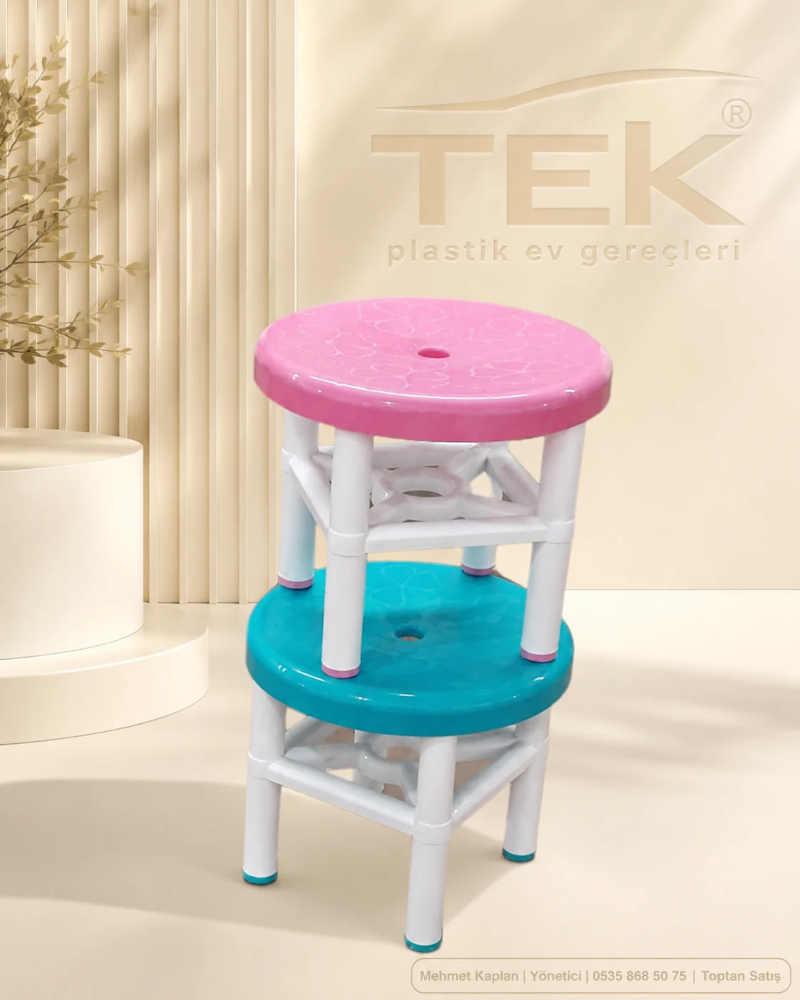 TEK Plastik Yuvarlak Plastik Tabure toptan satış ve imalat